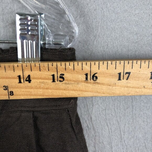 Made In Italy Pants Womens 12 Brown 100% Linen Crop Wide Leg Lagenlook Boho - Picture 4 of 16